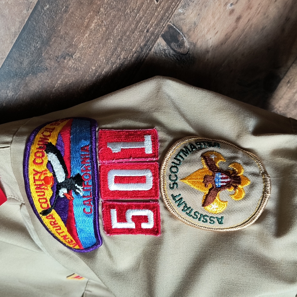 VTG Boy Scouts Of America Assistant Scouts Master Short Sleeve Shirt Sz L Men - Picture 7 of 11